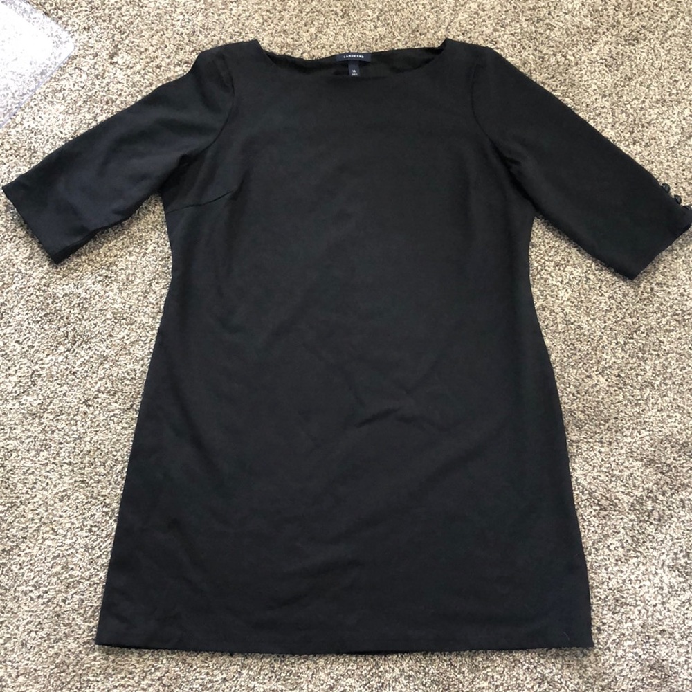 Black 3/4 length sleeve Lands’ End dress